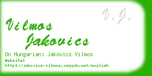 vilmos jakovics business card